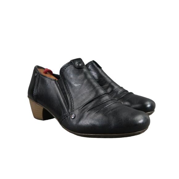 Rieker Shoes Womens 37 Bootie Pump Loafer Fashion Career Comfort Leather Black - Picture 1 of 15